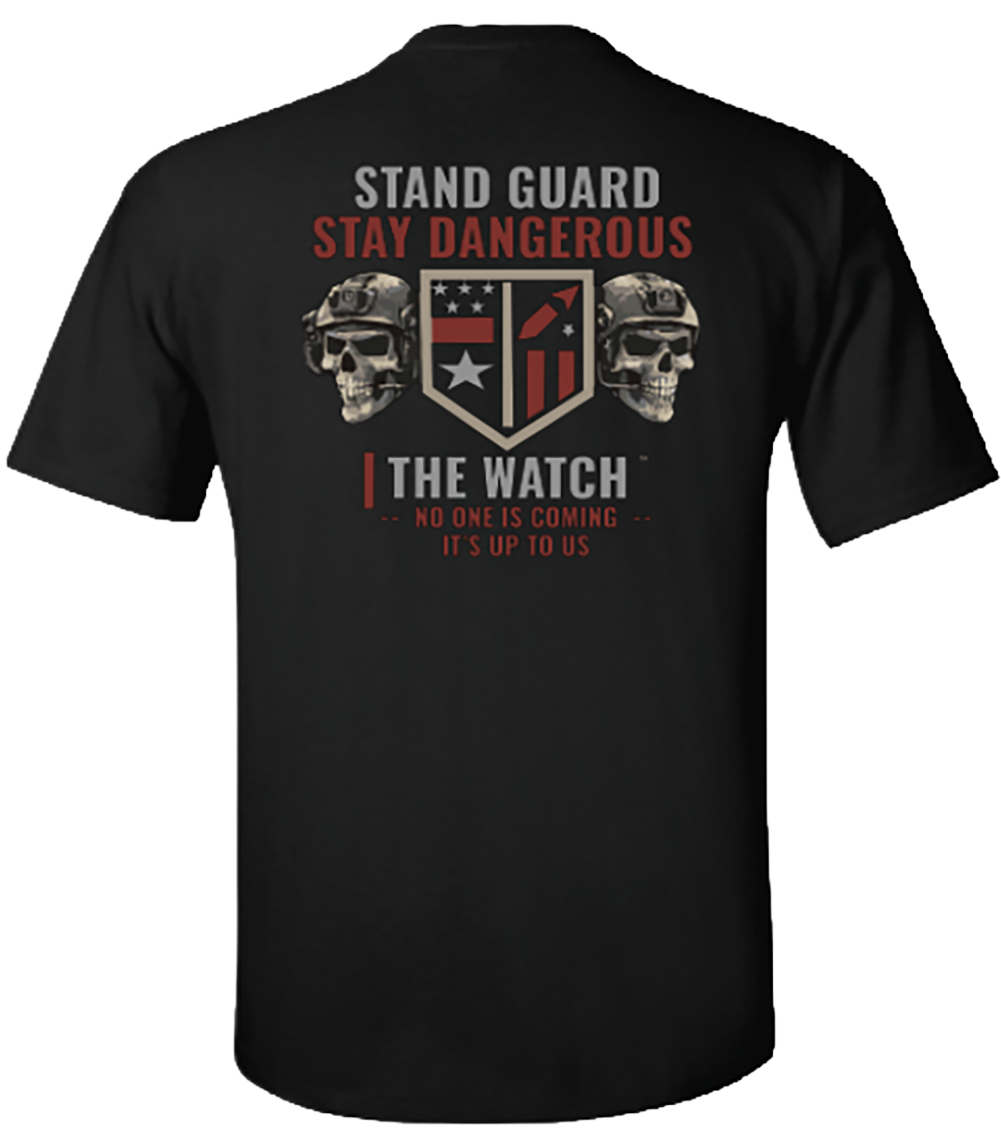 The Watch Brand Men's Stand Guard Stay Dangerous Tactical T-Shirt – Skull & Shield Graphic