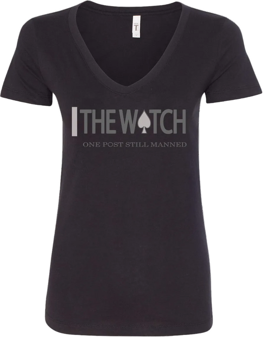 Back view of OG Watch V-Neck Tee – Grey from The Watch