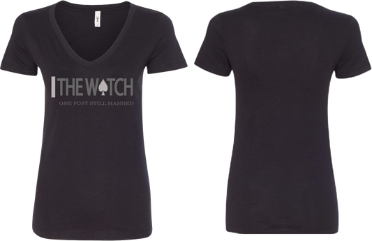 The Watch Brand Women's OG Watch V-Neck Grey - front and back view
