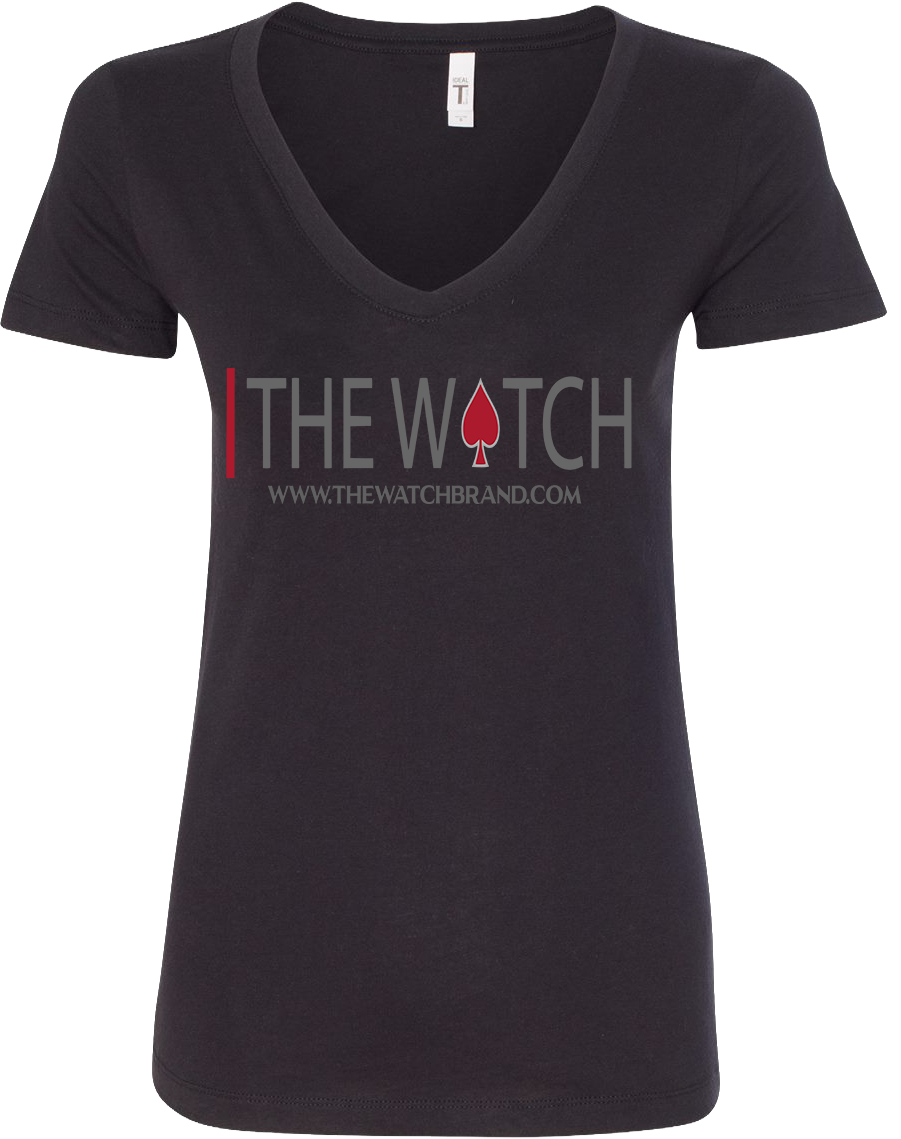 Front view of OG Watch V-Neck Tee – Red from The Watch
