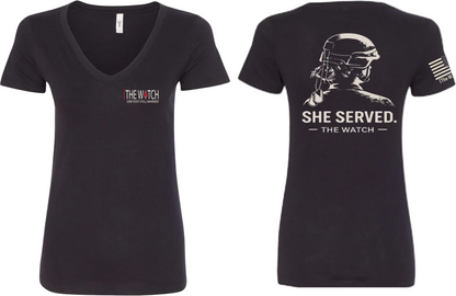 The Watch Brand Women's She Served V-Neck - front and back view