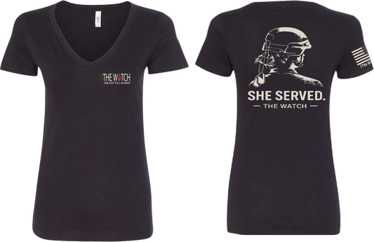 The Watch Brand Women's She Served V-Neck - front and back view